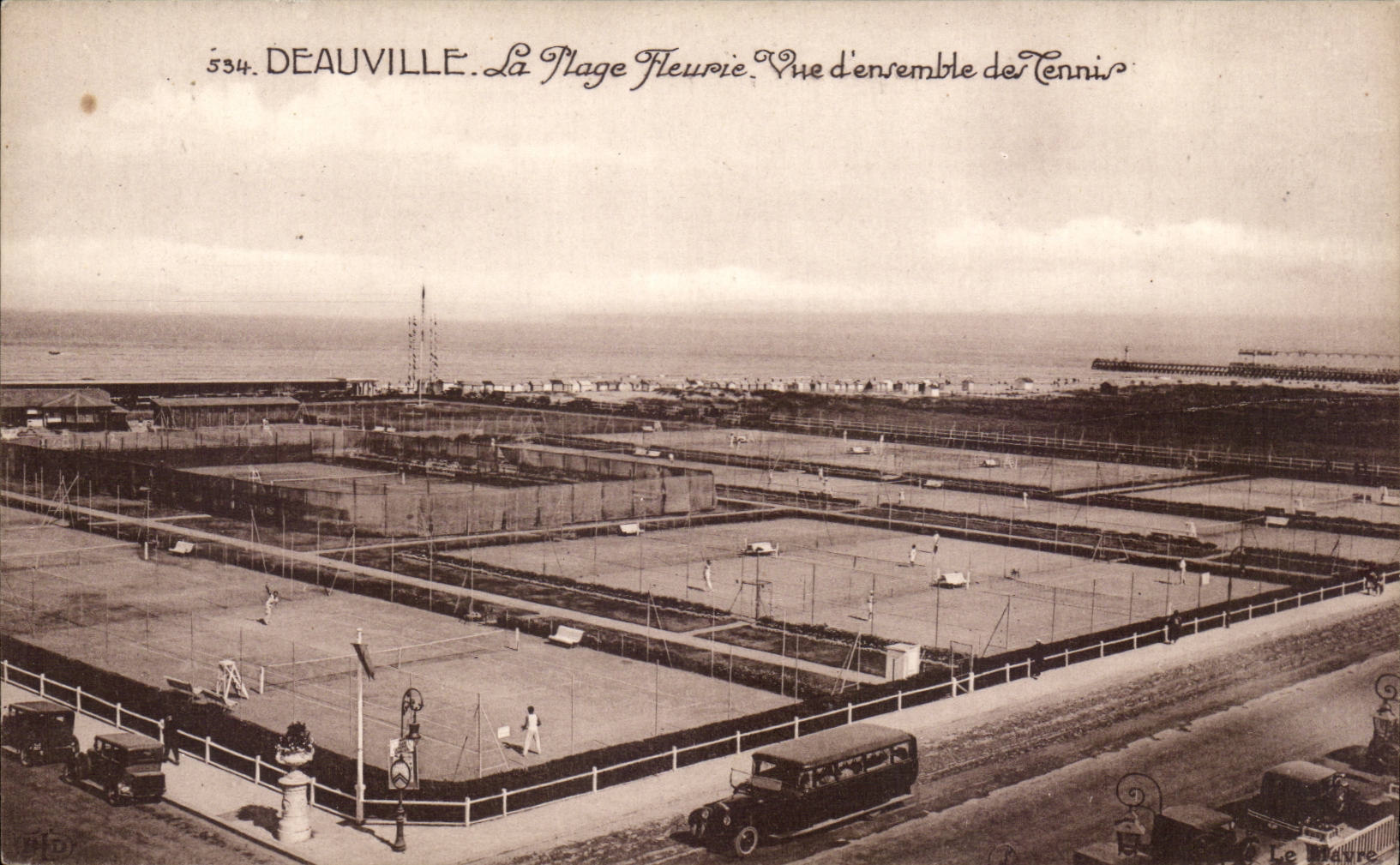 Deauville - Plage Fleurie - Vue d'ensemble - Tennis - CPA 