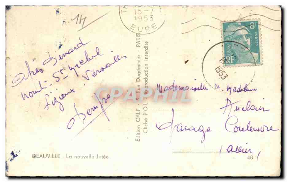 Deauville - Plage Fleurie - La Nouvelle Jetee - CPA  — Verso