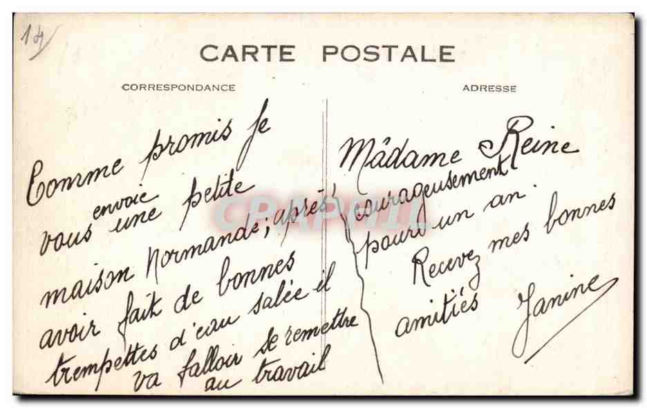 Deauville — Die blühende Strandpromenade — Eingang zum Normandy Hotel, rue de l'Éluse — C. M., Le Havre — Rückseite