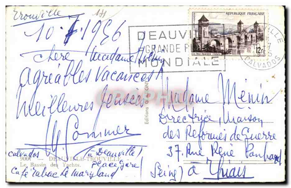 Port de Deauville — vue des yachts — Editions G. Jagny, n° 141 — Reverso