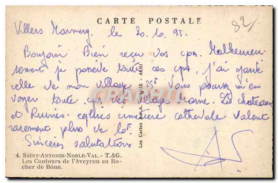 Saint Antonin Noble Val - Les Contours de l'Averyron - CPA  — Rückseite