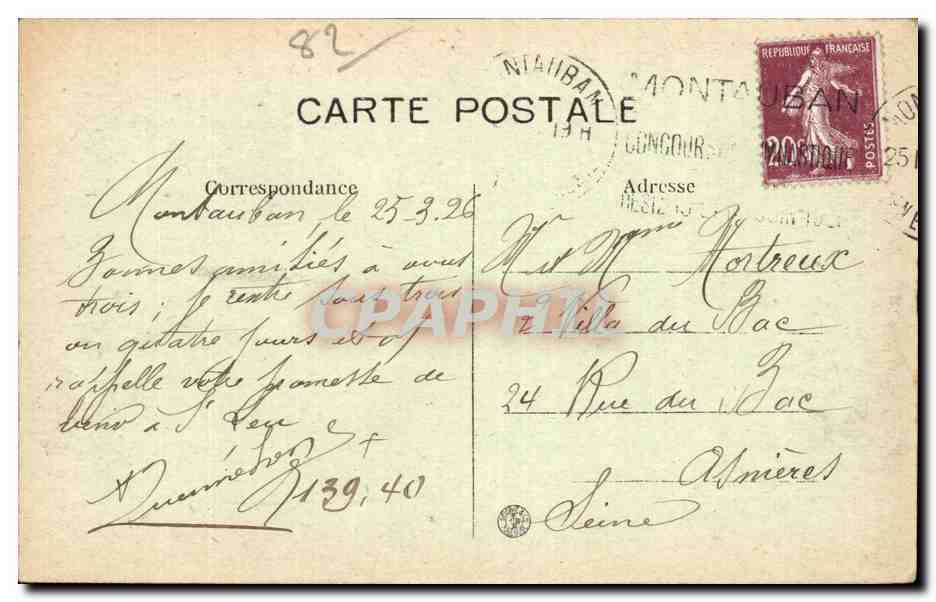 Montauban - Le Moulin de Sapine - CPA  — Rückseite