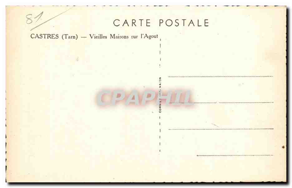 Castres - Vieilles Maisons sur l'Agout - CPA  — Rückseite