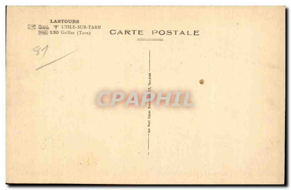 L'isle sur Tarn - Gaillac - Lastours - CPA  — Back
