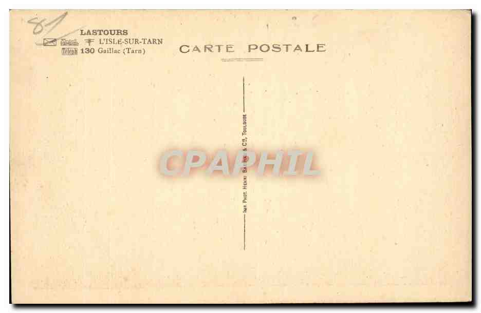 L'isle sur Tarn - Gaillac - Lastours - CPA  — Back