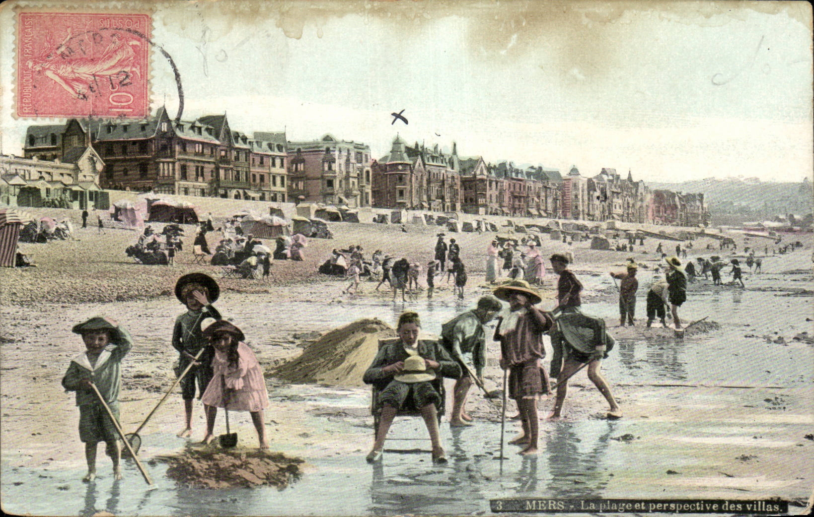 Mers - La Plage - enfants - CPA 