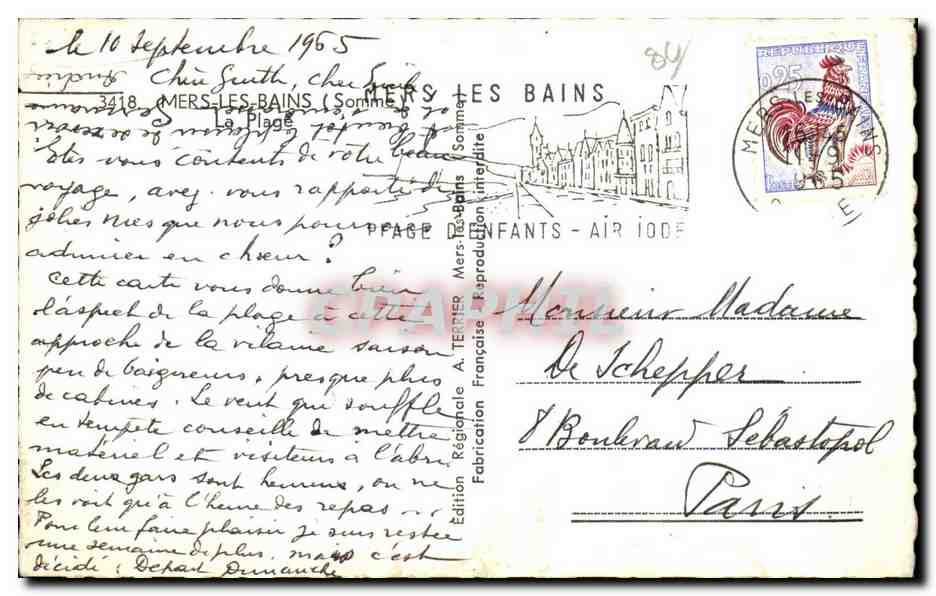 Mers les Bains - La Plage - CPA  — Rückseite