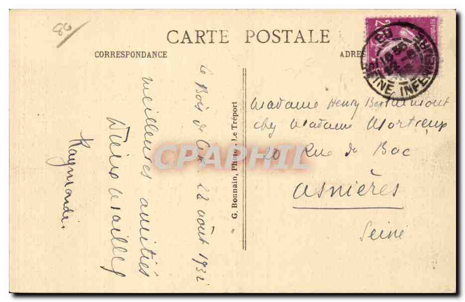 Mers les Bains - La Tempete - CPA  — Verso