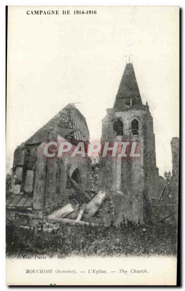Bouchoir - L'Eglise - Campagne 1914 1915 - CPA 