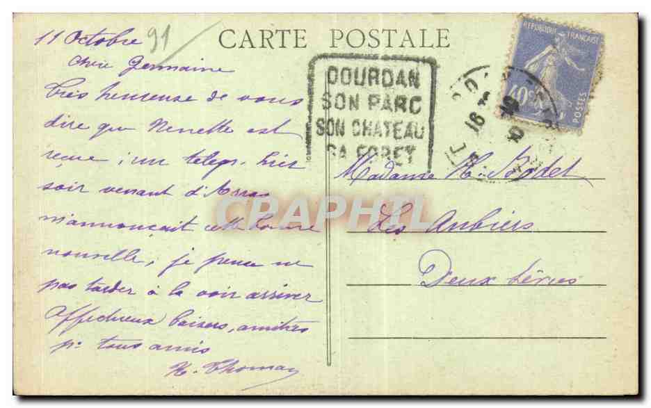 Dourdan - Chateau - CPA  — Rückseite