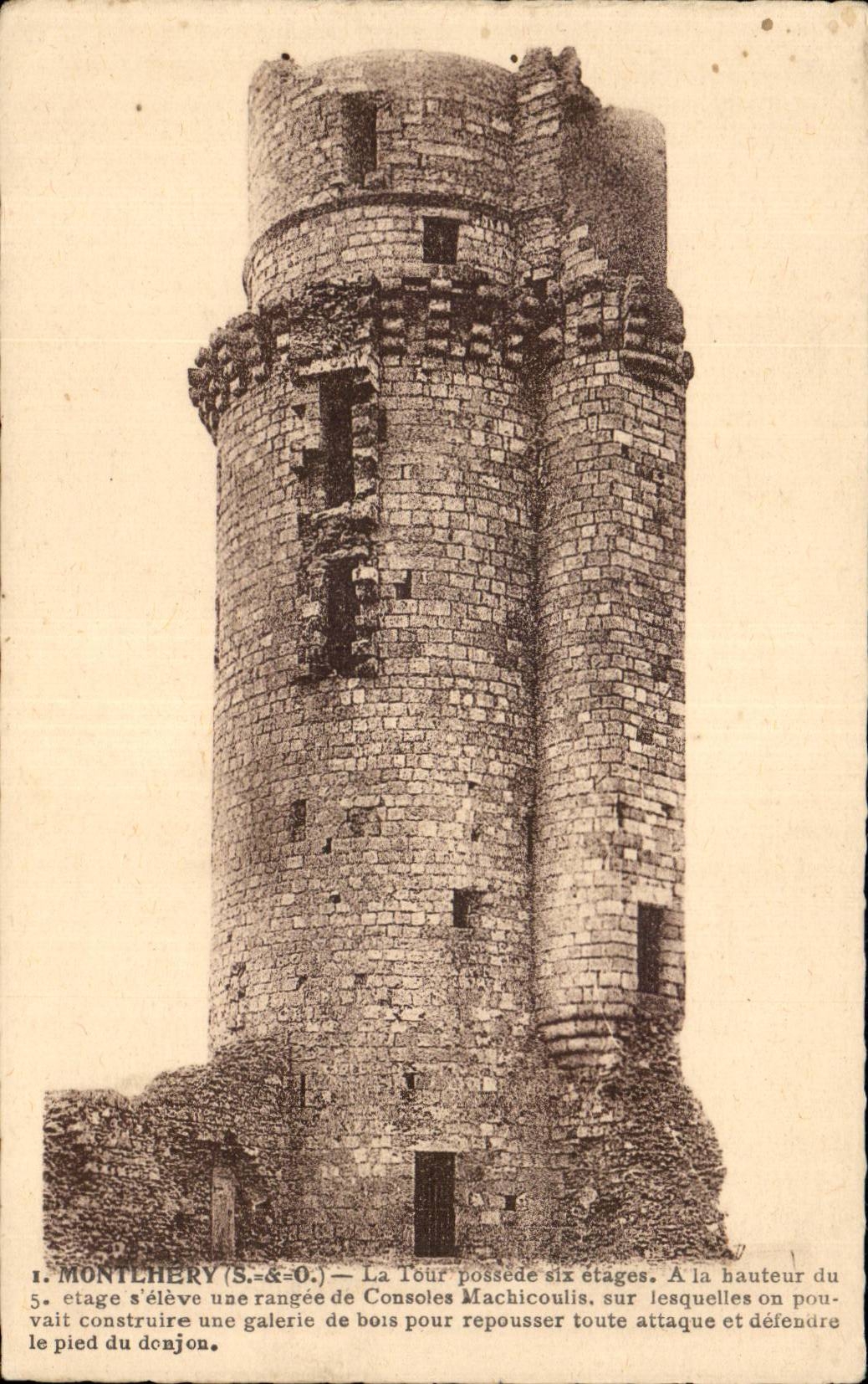 Torre de Montlhéry — Ruinas de un donjon de seis pisos — F. Testard, París