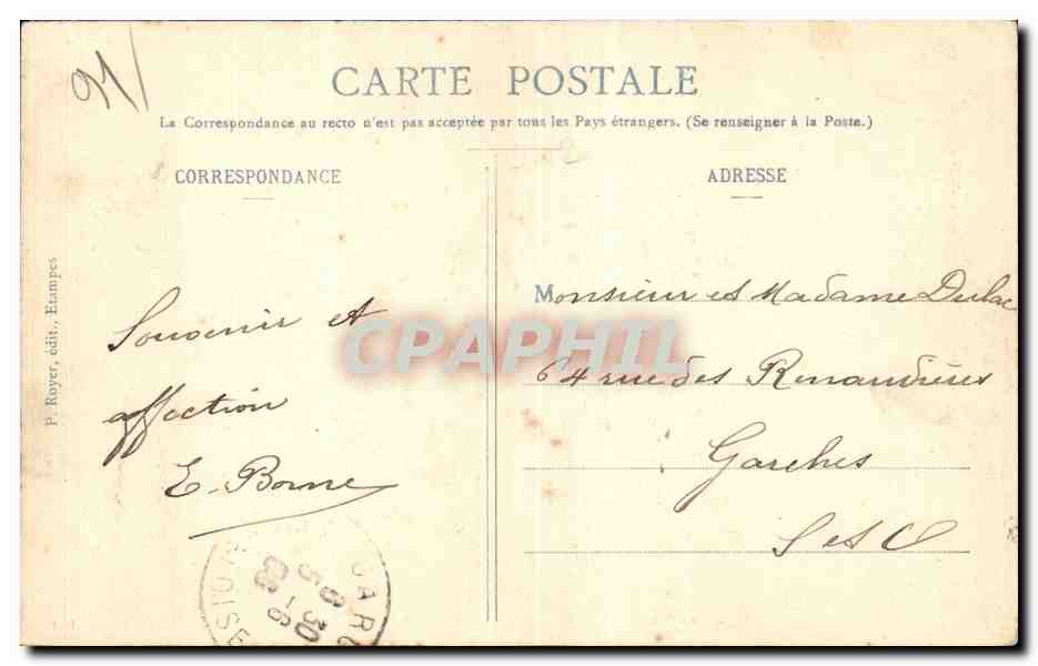 Chamarande - Une Caverne dans les Rochers - CPA  — Rückseite