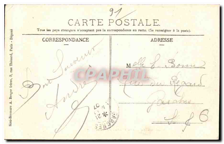 Chamarande - Dans les Rochers - Le Belvedere - CPA  — Rückseite