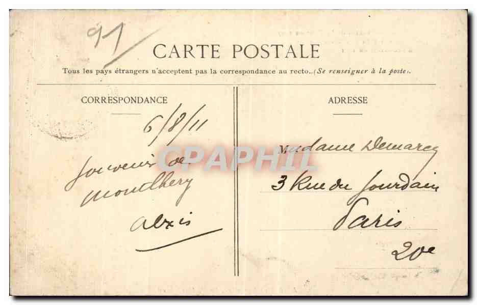 Montlhery - Ruines de la Tour en 1907 - CPA  — Rückseite