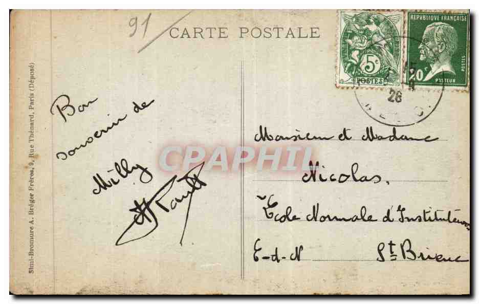 Milly la Foret - La Garenne - La Roche aux Fees - CPA  — Rückseite