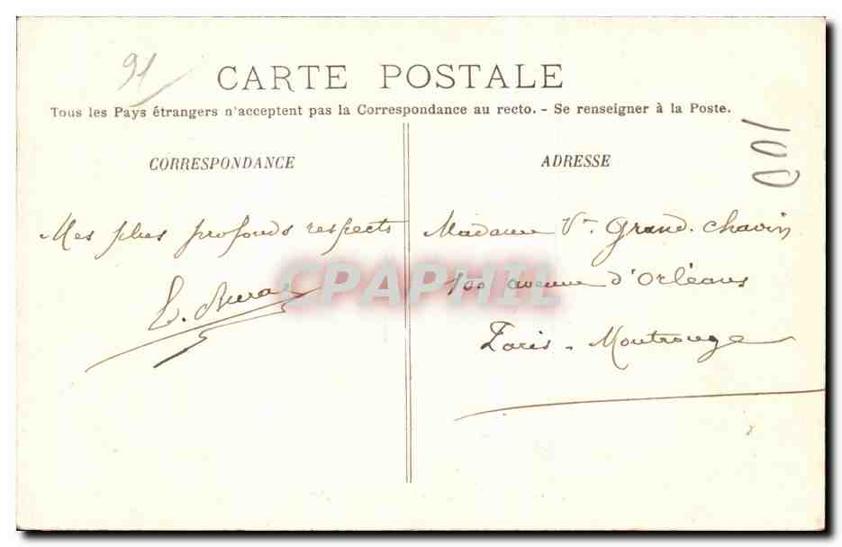 CPA Etampes l'hotel de ville — Rückseite