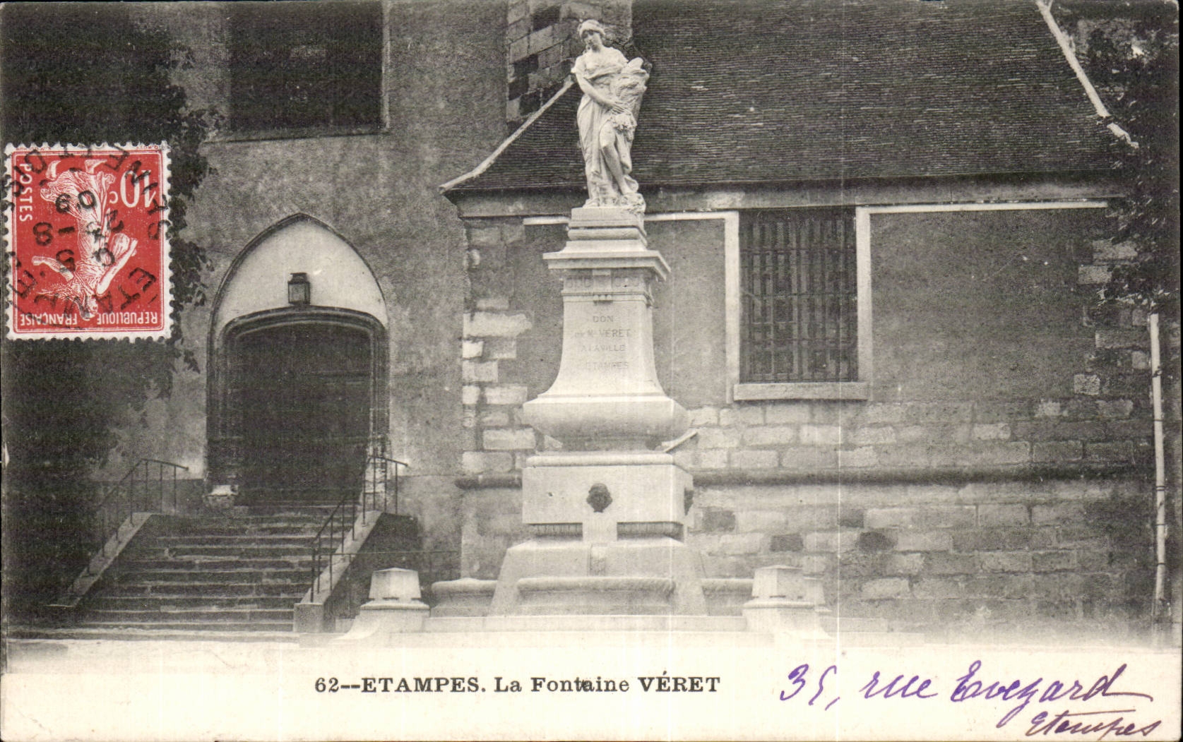 CPA Etampes La fontaine Veret