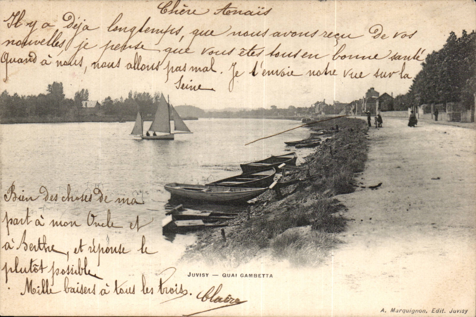 CPA Juvisy sur Orge La Seine Quai Gambetta