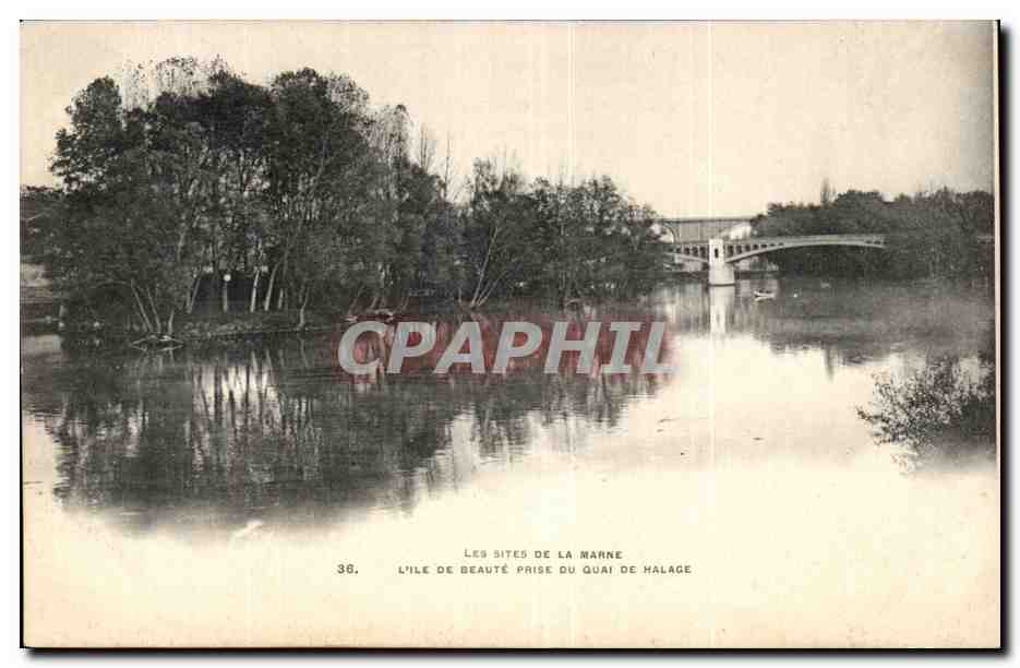 CPA Les sites de la Marne L'ile de Beaute prise du quai de Halage