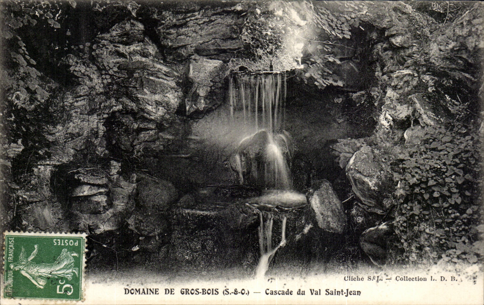 Domaine de Gros-Bois (S.-&-C.) — Cascade du Val Saint-Jean — Cliché S.&L. — Collection L. D. B.