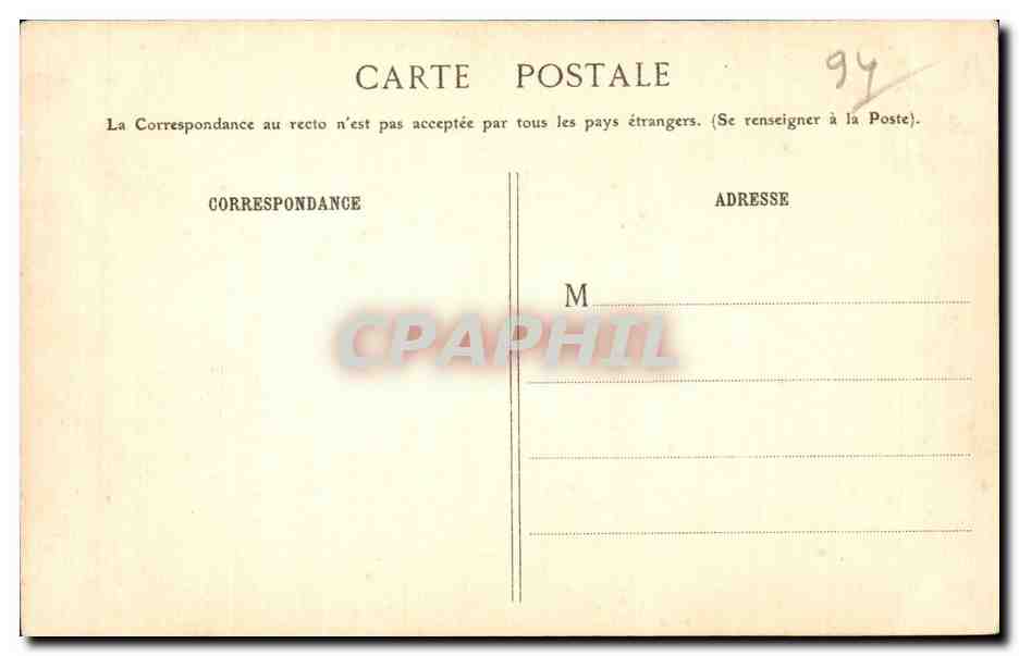 CPA Vincennes Le donjon et la caserne — Rückseite