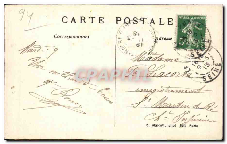 Nogent-le Perreux — Die Ufer der Marne - Die Insel der Liebe — E. M. — Rückseite