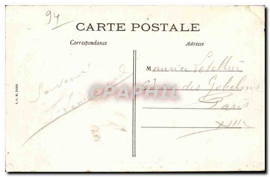 CPA la Varenne Chenneviers Bords de Marne — Rückseite