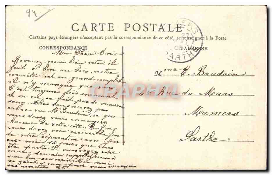 Castello di Vincennes — Torre della Regina — B.F., Parigi — Verso
