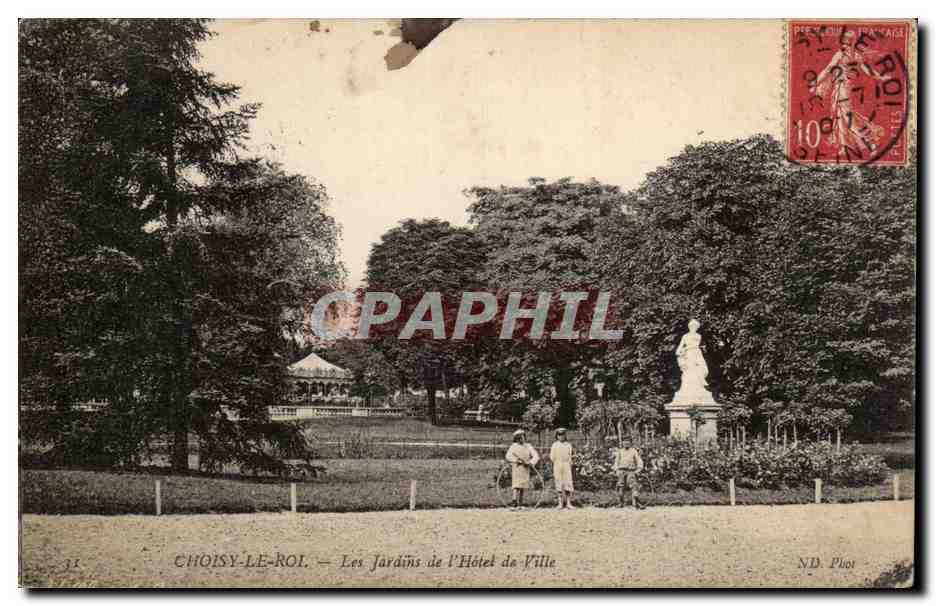 CPA Choisy le Roi Les jardins de l'hotel de ville