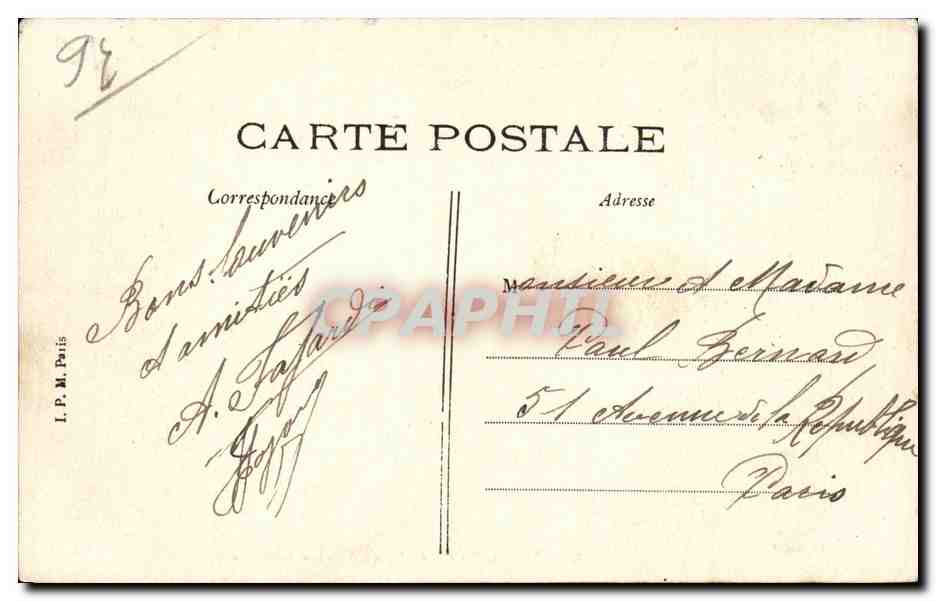 CPA Le pont et le parc de l'etape a la VArenne Chennevieres — Rückseite