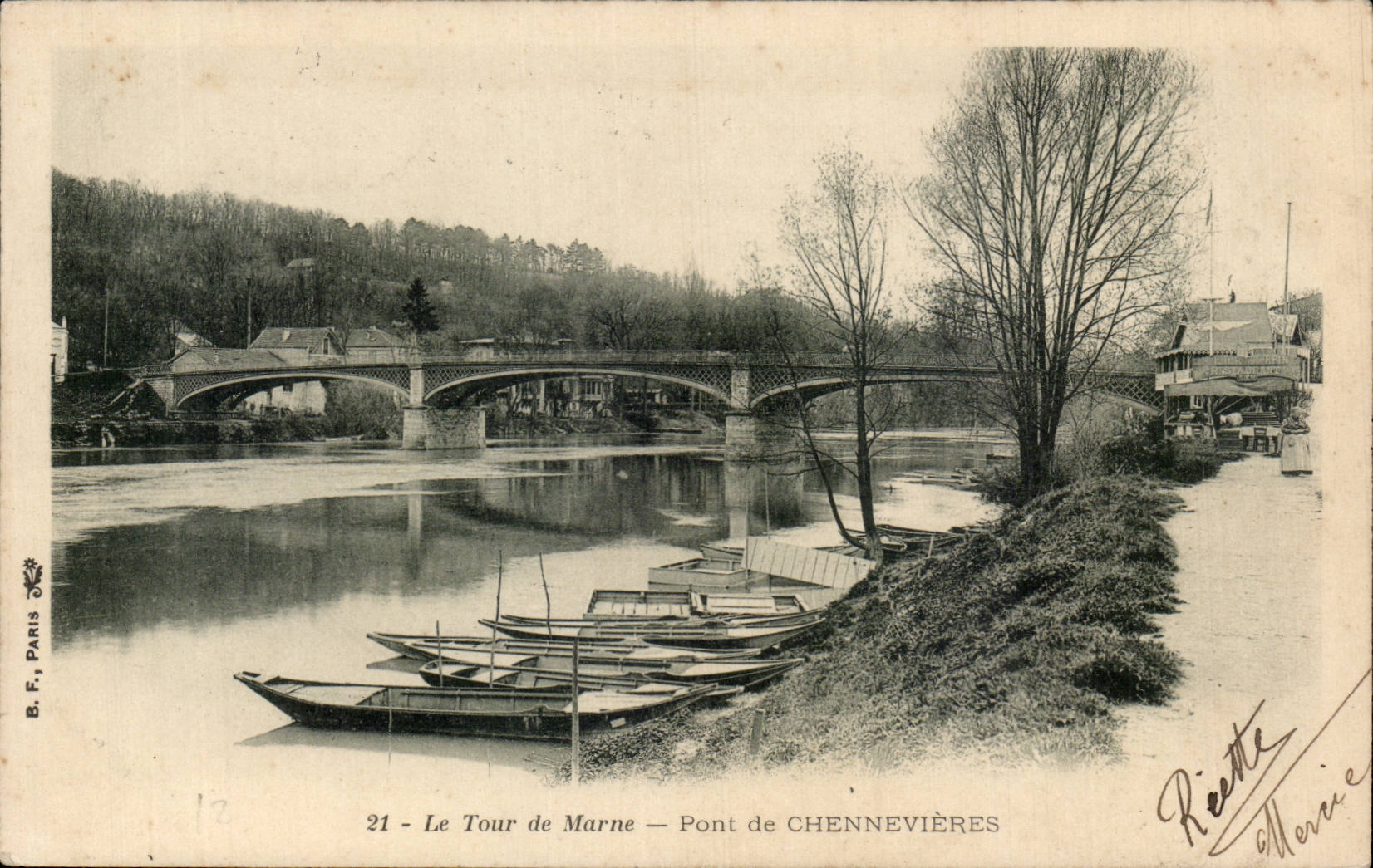 Le Tour de Marne — Pont de CHENNEVIÈRES — B. F., PARIS, n°21