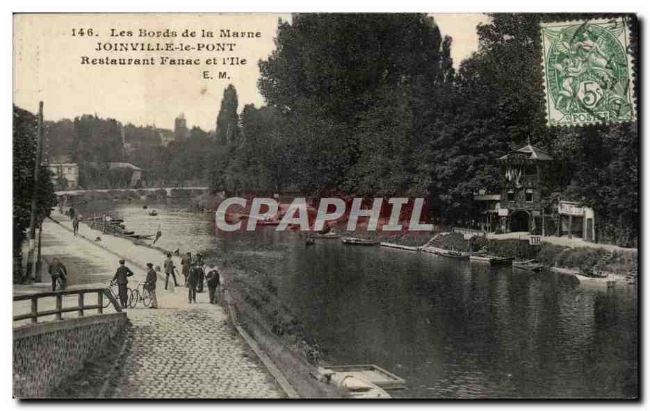Les Bords de la Marne — Joinville-le-Pont, Restaurant Fanac et l'Île — E.M. n°146