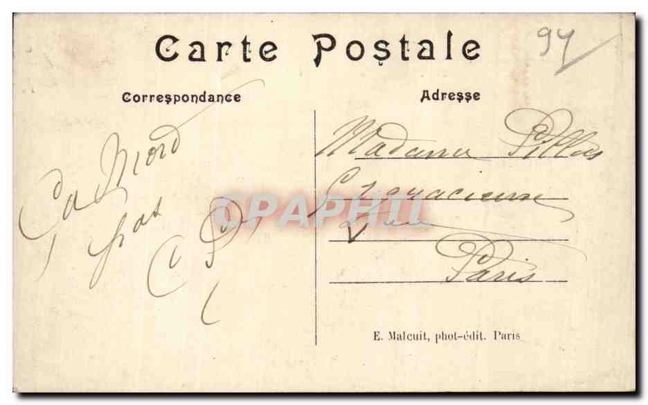 Les Bords de la Marne — Joinville-le-Pont, Restaurant Fanac et l'Île — E.M. n°146 — Achterkant