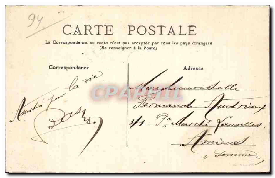 CPA Champigny Bords de Marne L'ile Pissevinaigre — Back
