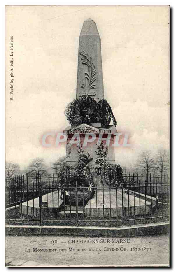 CPA Champigny sur Marne Le monumenbt des mobiles de la cote d'or 1870 1871
