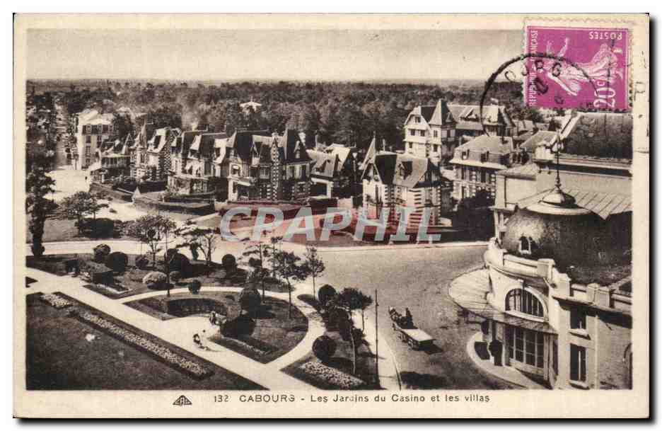 Cabourg - Die Gärten des Casinos und die Villen — Verlag Antike Ansichtskarte