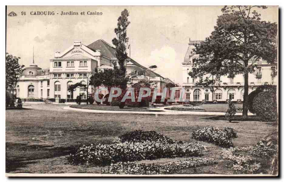 Cabourg CPA Le casino et jardins