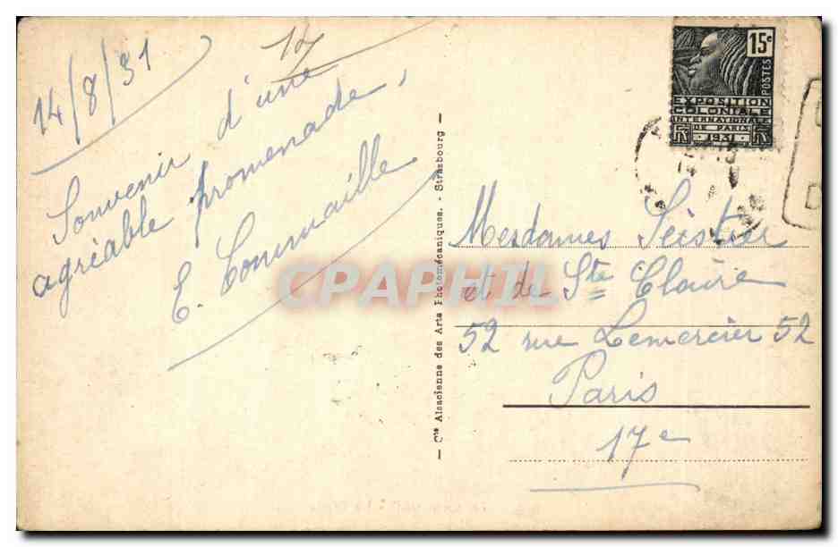 Cabourg - La Digue — éditeur Almanach des Arts Écologéniques, n° 73 — Rückseite