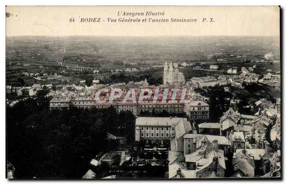 Rodez CPA Vue generale et l'ancien seminaire