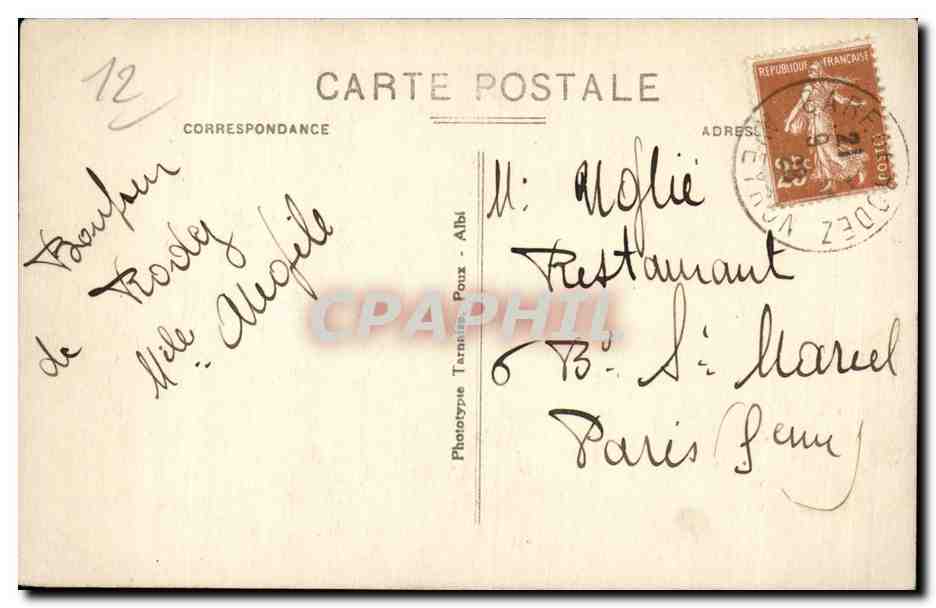 Rodez CPA Vue generale et l'ancien seminaire — Rückseite