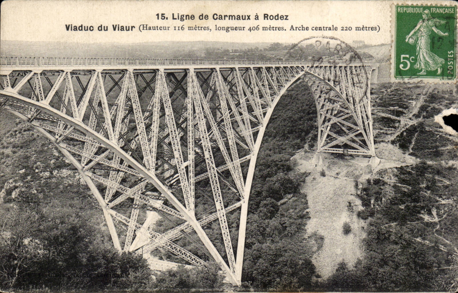 CPA Ligne de CArmaux a rodez Viaduc du Viaur