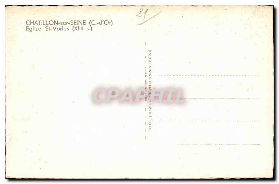 CPA Chatillon sur Seine Eglise St Vorles — Rückseite