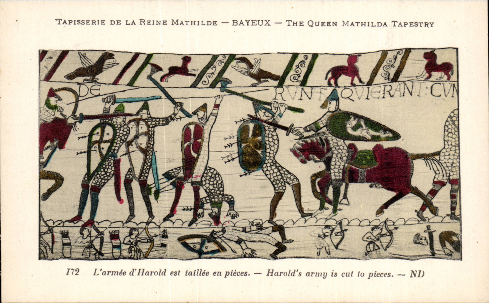 Tapisserie de la Reine Mathilde — Bayeux — The Queen Mathilda Tapestry — scène de bataille — n°172