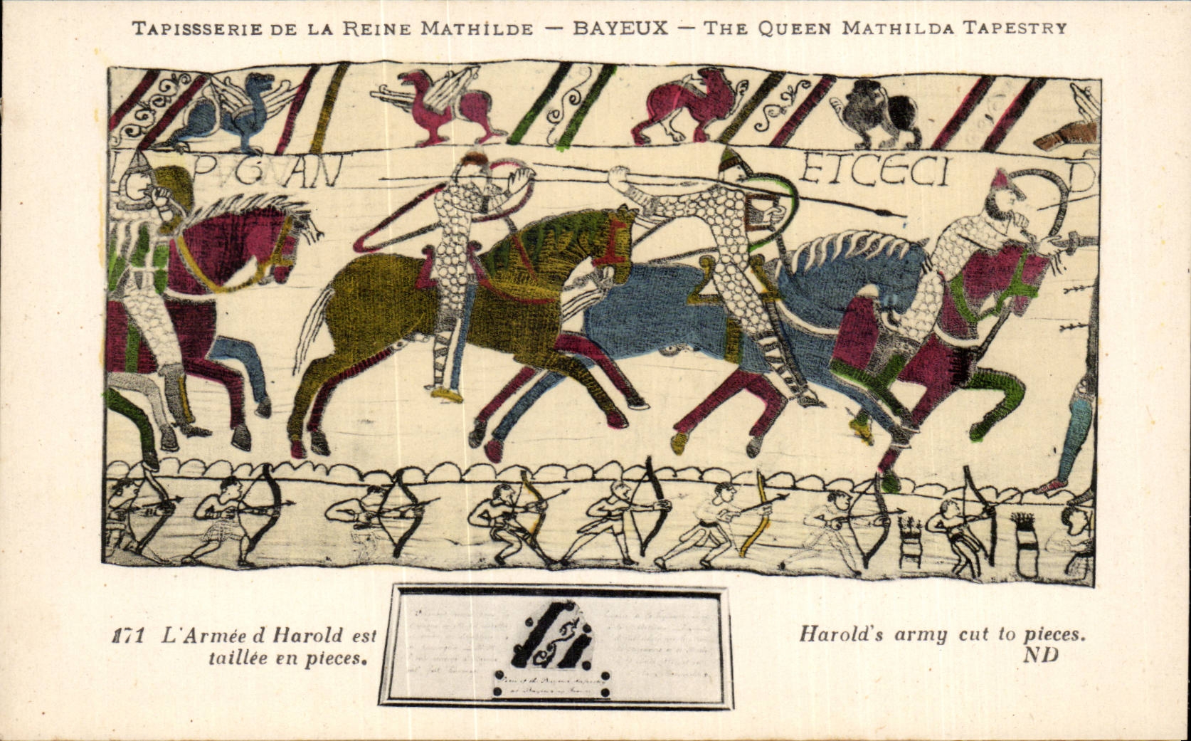Tapisserie de la Reine Mathilde — Bayeux — The Queen Mathilda Tapestry — scène de bataille