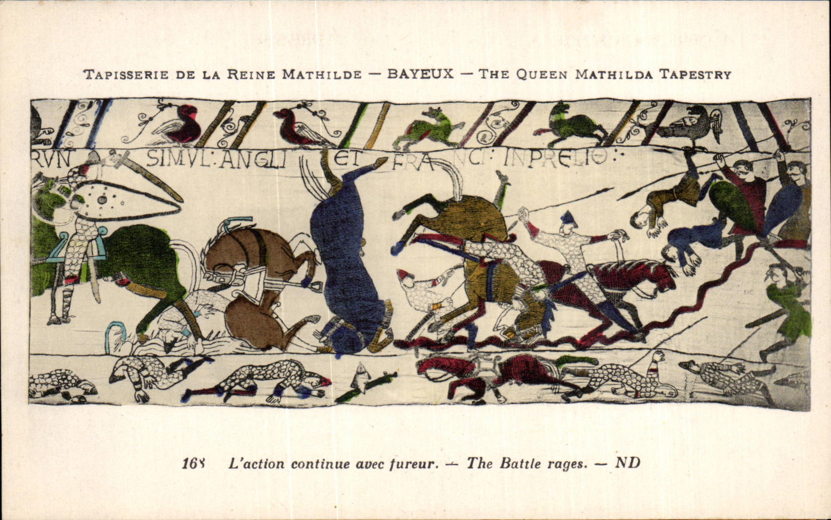 Tapisserie de la Reine Mathilde — Bayeux — The Queen Mathilda Tapestry — scène de bataille