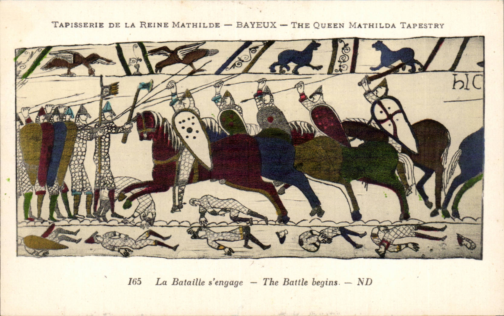 Tapisserie de la Reine Mathilde — Bayeux — The Queen Mathilda Tapestry — La Bataille s'engage — The Battle begins — ND