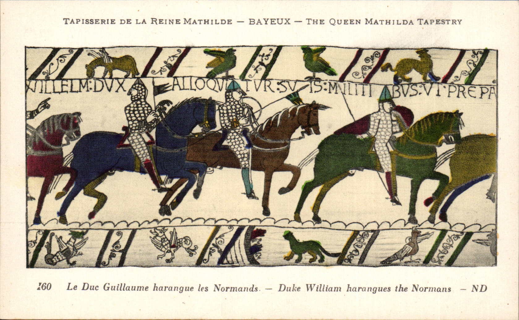 CPA Bayeux Tapisserie de la reine Mathilde Le duc Guillaume harangue les Normands