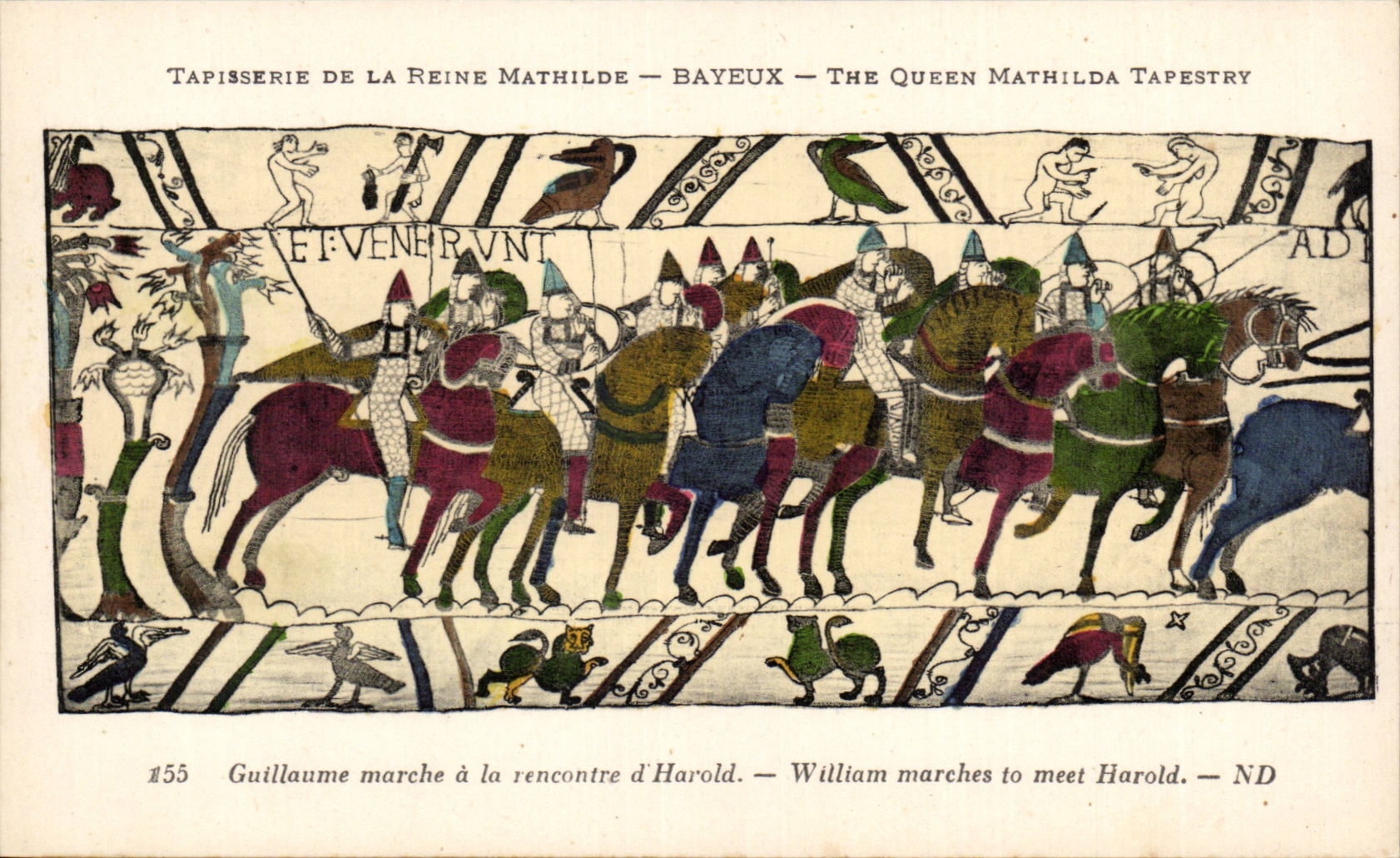 Tapisserie de la Reine Mathilde — Bayeux — The Queen Mathilda Tapestry — scène : Guillaume marche à la rencontre d'Harold