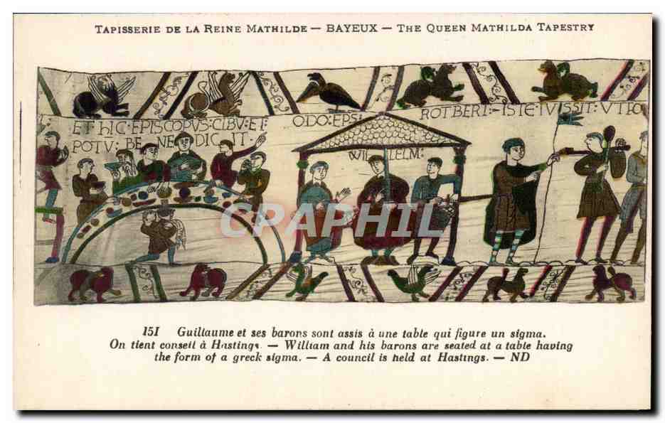CPA Bayeux Tapisserie de la reine Mathilde Les viandes cuisent les serviteurs de table remplissent leurs fonctions 