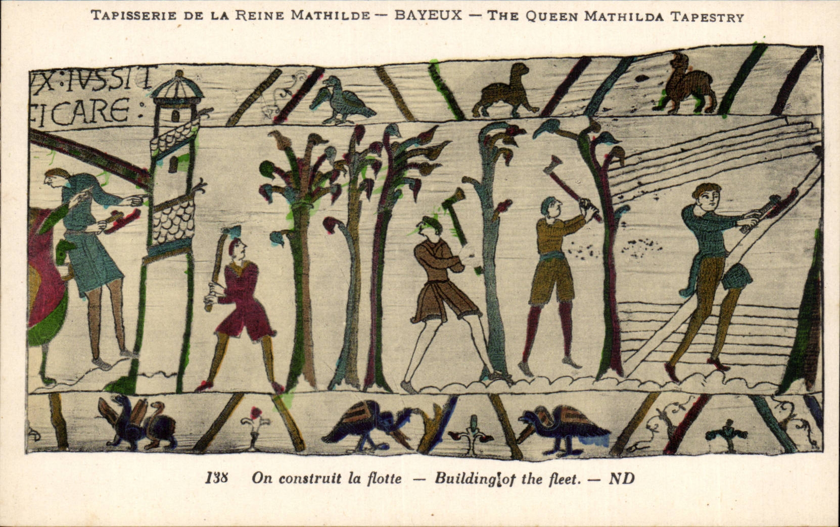 Tapisserie de la Reine Mathilde — Bayeux — The Queen Mathilda Tapestry — scène : On construit la flotte
